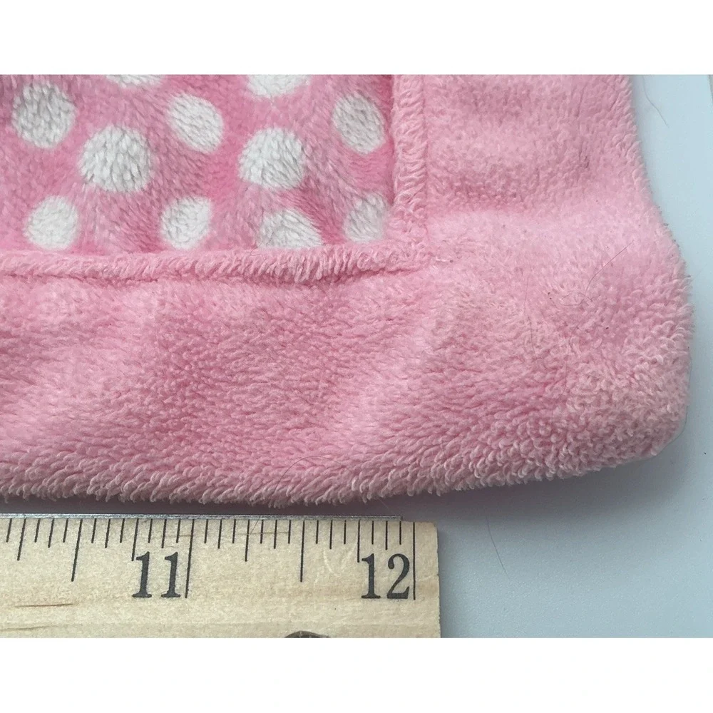 Carter's Pink Plush Elephant Lovey White Polka Dot Infant Security Blanket 13x13